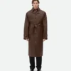 Bonded Leather Trench Coat