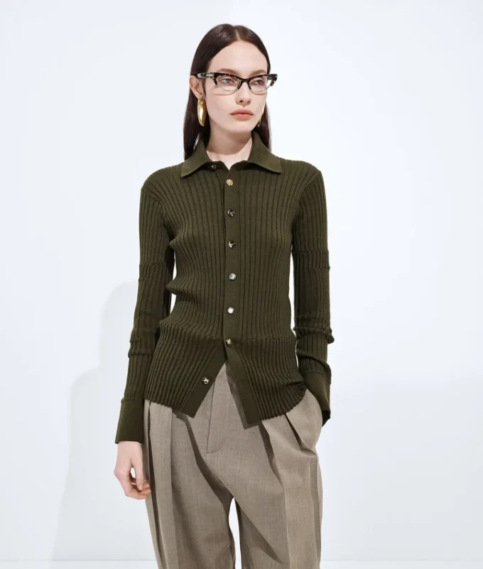 Cashmere and Silk Rib Shirt