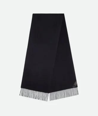 Cashmere Scarf with Leather Patch
