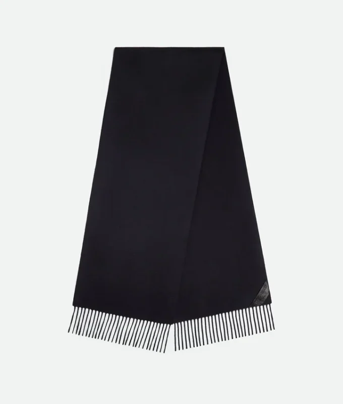Cashmere Scarf with Leather Patch