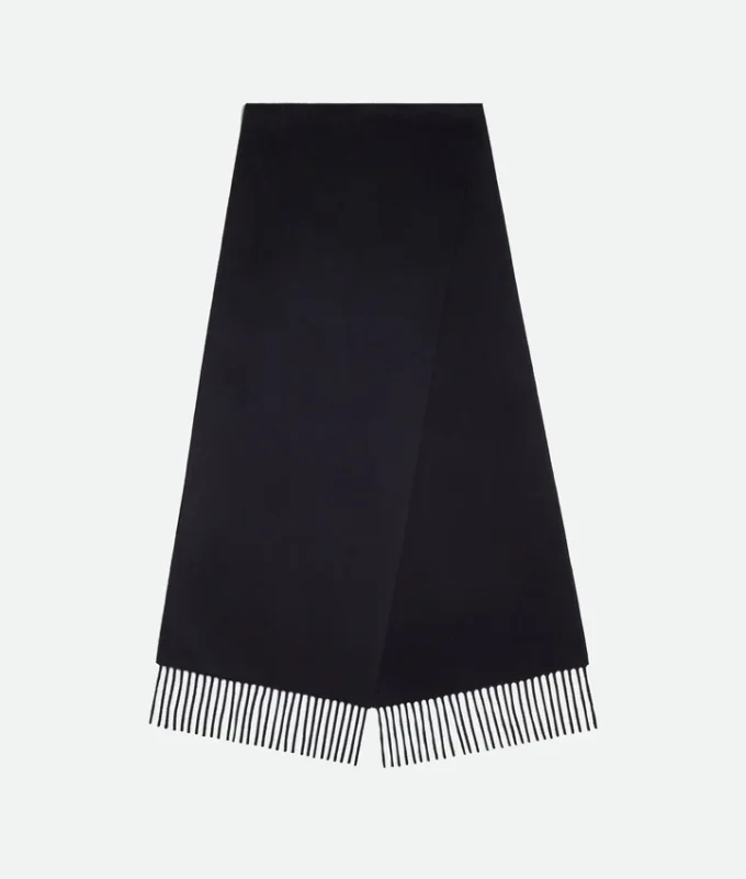 Cashmere Scarf with Leather Patch