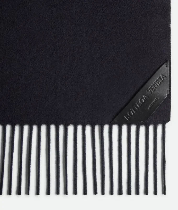 Cashmere Scarf with Leather Patch