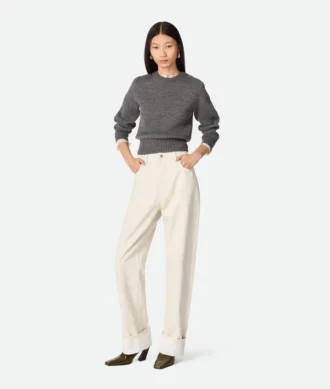 Colored Turned up Jeans