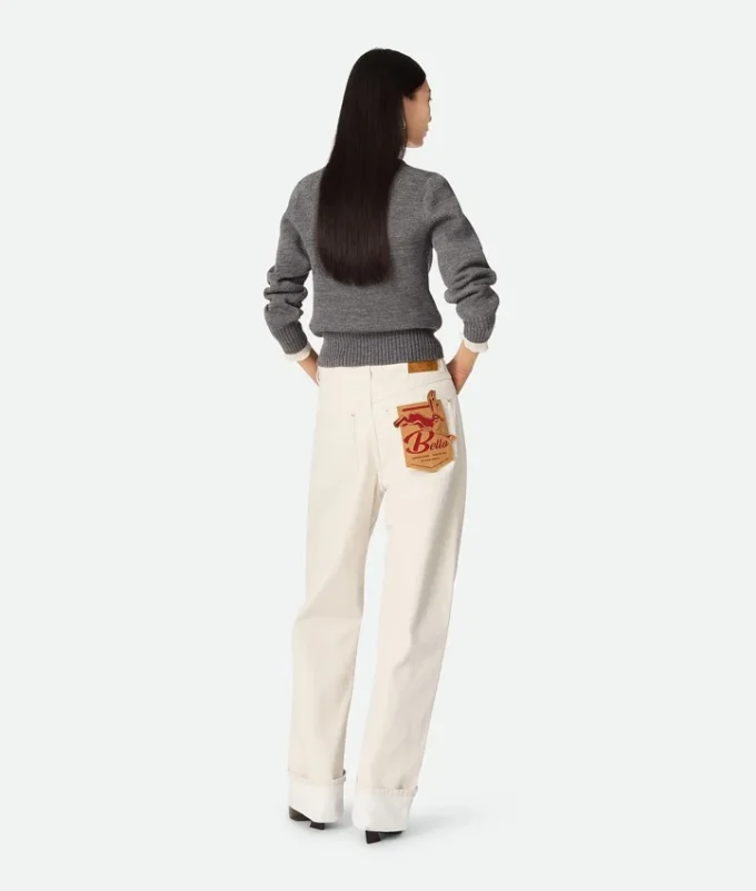 Colored Turned up Jeans
