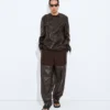 Scale Intreccio Leather Top