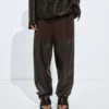 Cotton and Leather Pants