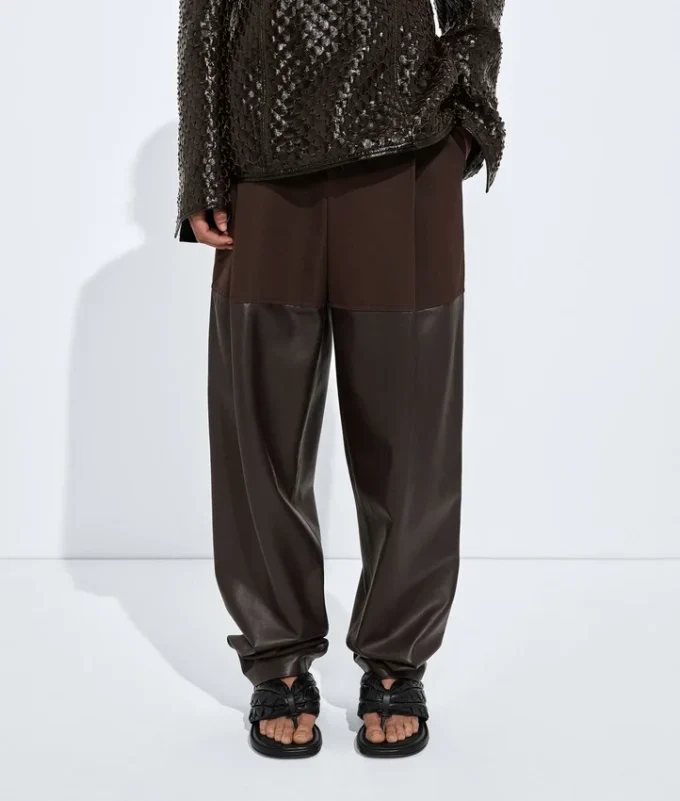 Cotton and Leather Pants