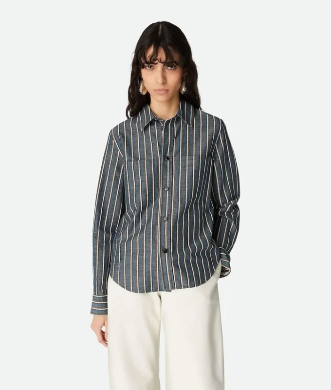 Cotton and Linen Stripe Shirt