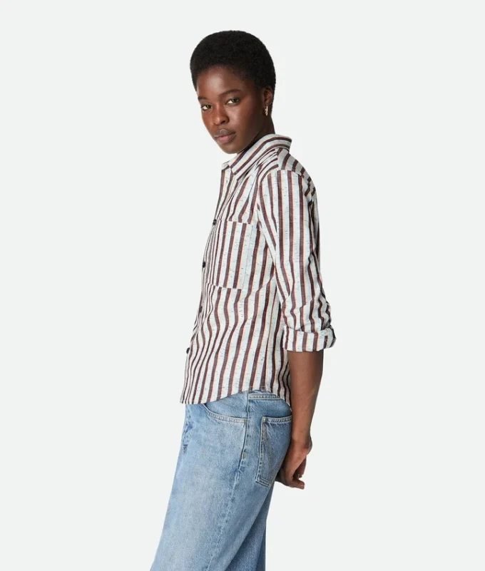 Cotton and Linen Stripe Shirt
