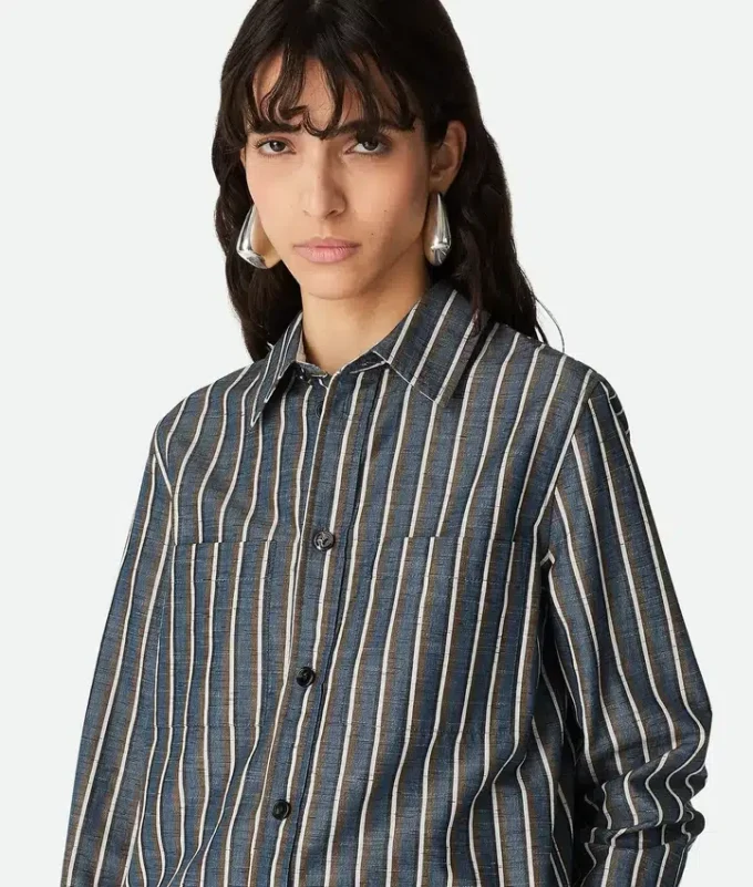 Cotton and Linen Stripe Shirt