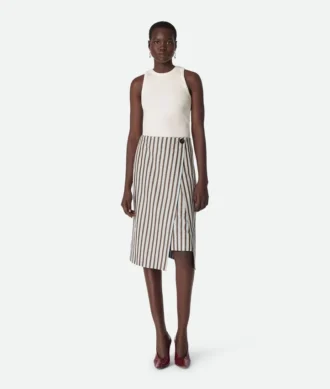 Cotton and Linen Stripe Skirt