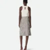 Cotton and Linen Stripe Skirt