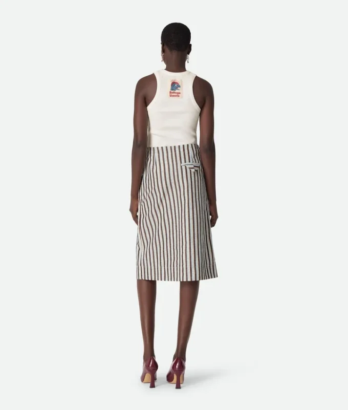 Cotton and Linen Stripe Skirt