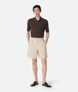 Cotton and Linen Twill Shorts