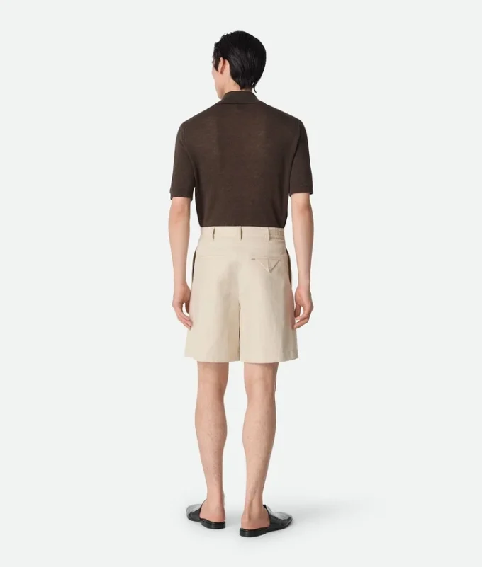Cotton and Linen Twill Shorts