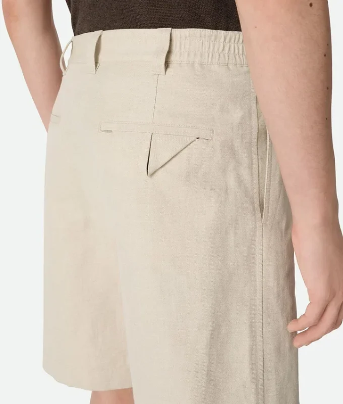 Cotton and Linen Twill Shorts