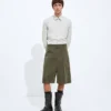 Cotton and Silk Crinkled Shorts