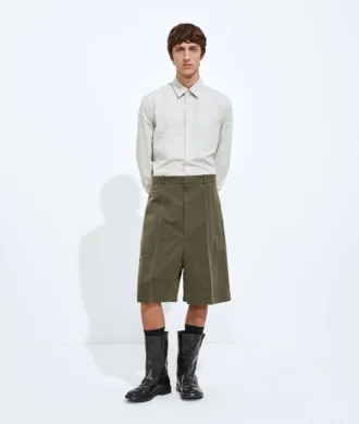 Cotton and Silk Crinkled Shorts