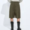 Cotton and Silk Crinkled Shorts