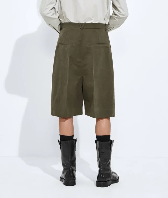 Cotton and Silk Crinkled Shorts