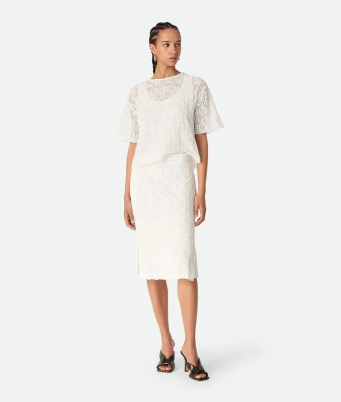 Cotton and Silk Fish Lace Skirt