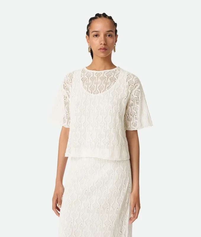 Cotton and Silk Fish Lace Top
