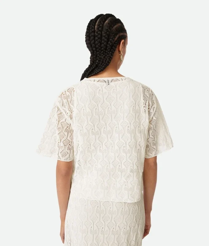 Cotton and Silk Fish Lace Top
