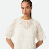 Cotton and Silk Fish Lace Top