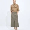 Cotton and Silk Gabardine Skirt