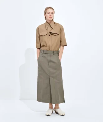Cotton and Silk Gabardine Skirt