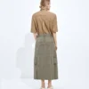 Cotton and Silk Gabardine Skirt