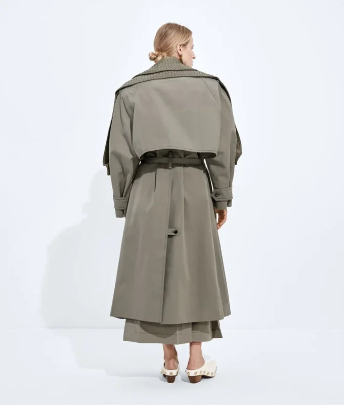 Cotton and Silk Gabardine Trench