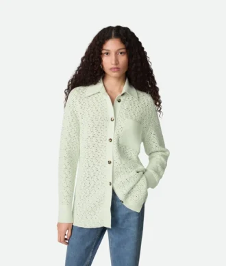Cotton Crochet Knit Shirt