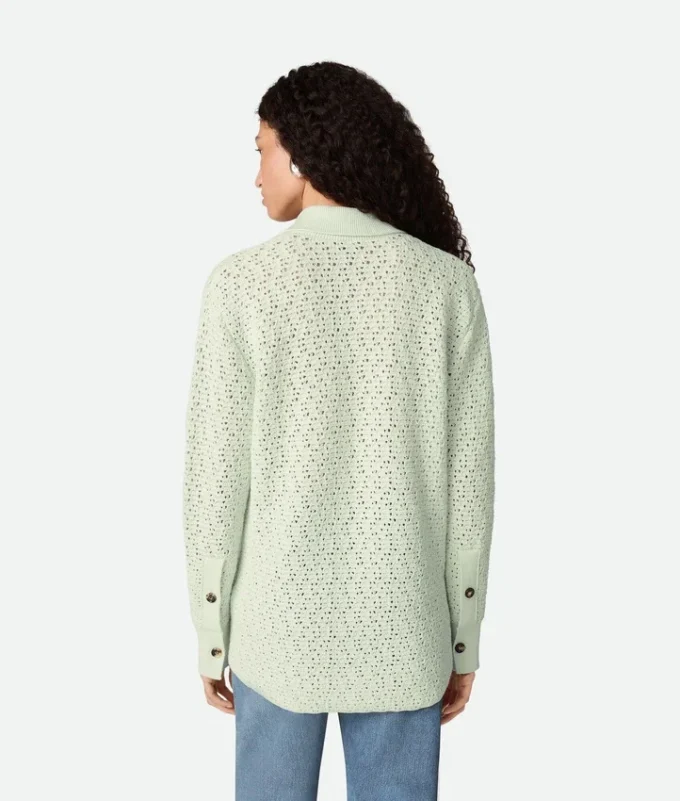 Cotton Crochet Knit Shirt