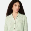 Cotton Crochet Knit Shirt