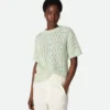 Cotton Crochet Knit T-Shirt