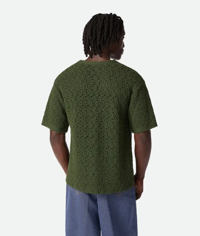 Cotton Crochet Knit T-Shirt