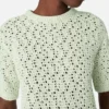 Cotton Crochet Knit T-Shirt