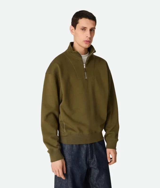 Cotton Fleece Zip Sweatshirt
