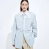 Cotton Oxford Belted Shirt
