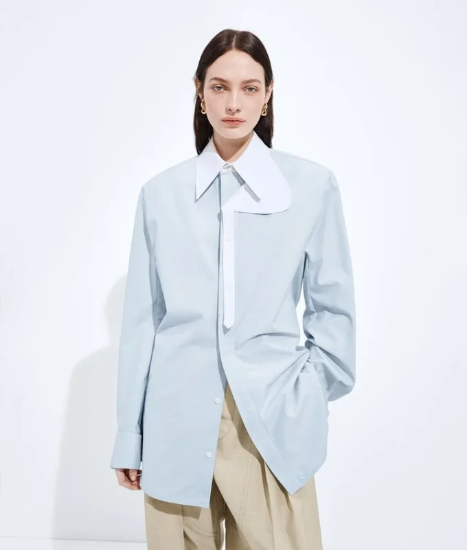 Cotton Oxford Belted Shirt