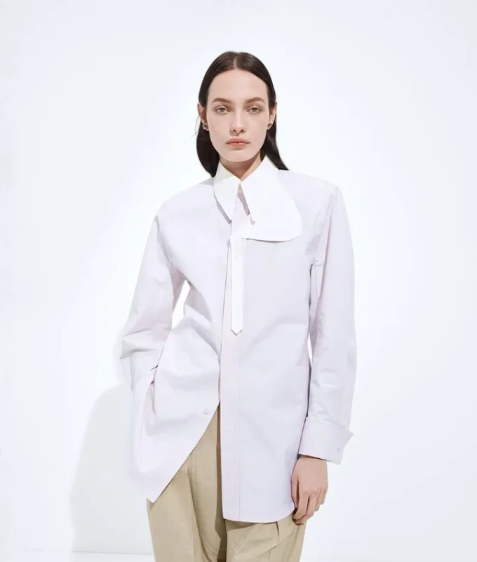 Cotton Oxford Belted Shirt