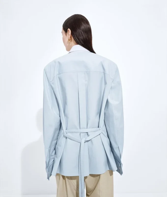 Cotton Oxford Belted Shirt