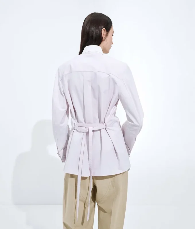 Cotton Oxford Belted Shirt
