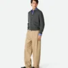 Cotton Twill Straight Trousers
