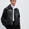 Crackled Leather Jacket
