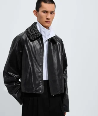 Crackled Leather Jacket