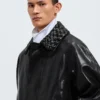 Crackled Leather Jacket