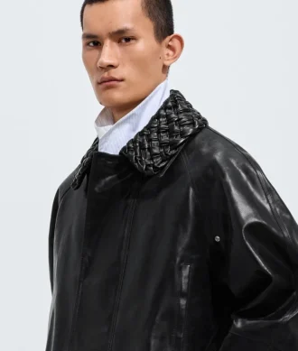 Crackled Leather Jacket