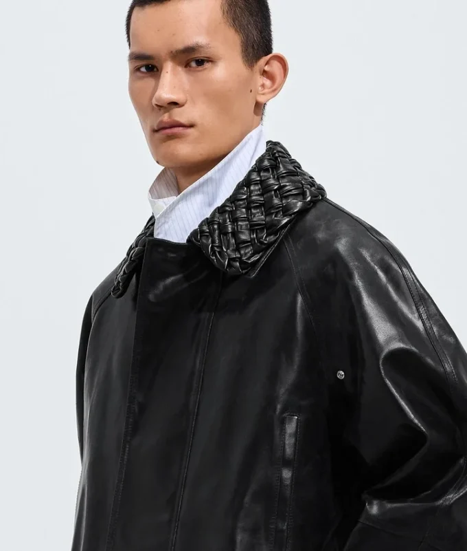 Crackled Leather Jacket